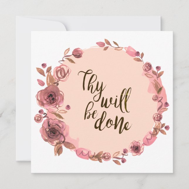 Citation de carte blanche Scripture Fleurs de cour (Devant)
