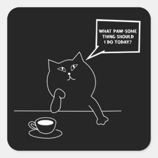 Citation de chat amusant, Sticker de chat pensant