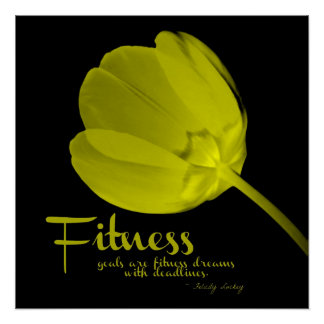 Citation de fitness Poster de tulipe jaune