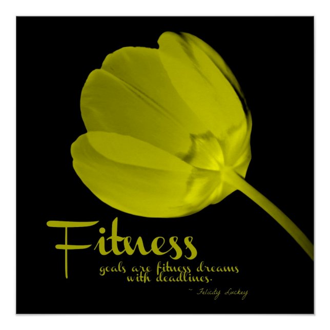 Citation de fitness Poster de tulipe jaune (Devant)