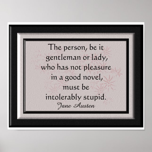 Citation de Jane Austen - Impression d'art (Devant)