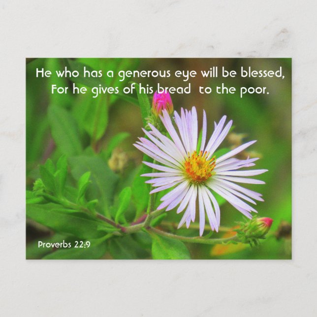 Citation de la Bible - Proverbes 22:9 - Carte post (Devant)