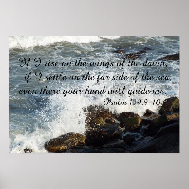Citation de la Bible Psaume 139:9-10 poster (Devant)