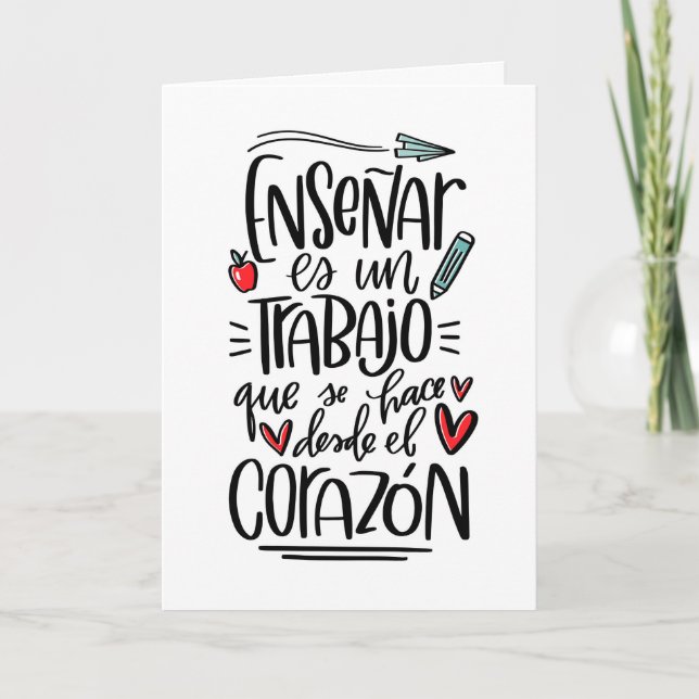 Citation de l'enseignant en espagnol, Carte de ret (Devant)