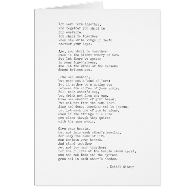 Citation de machine à écrire Kahlil Gibran (Devant)