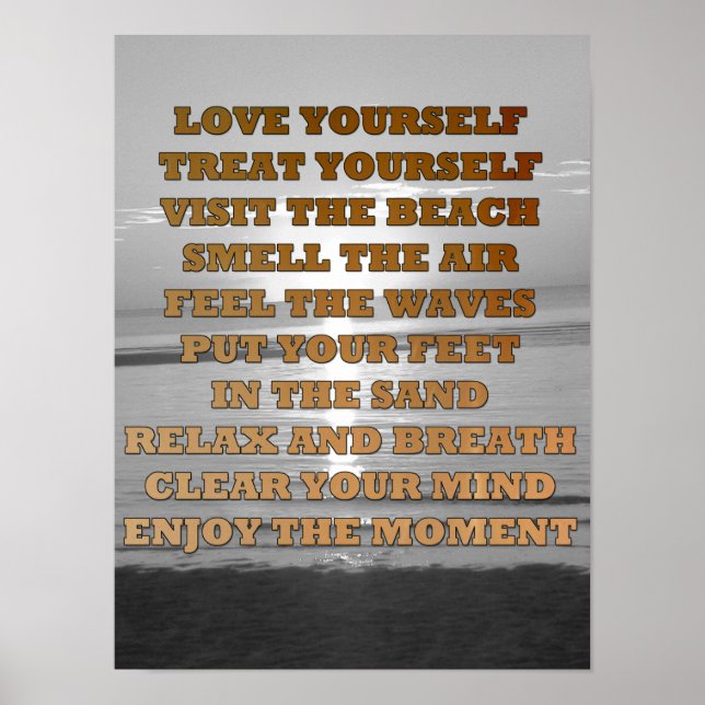 Citation de plage Inspirationnelle Poster du couch (Devant)
