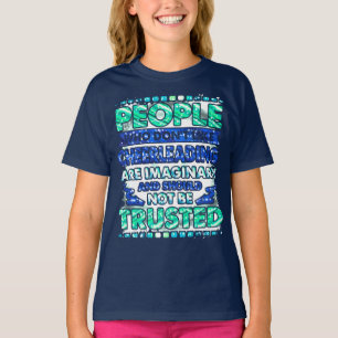 Citation de Pom-pom girl amusante en T-shirt bleu 
