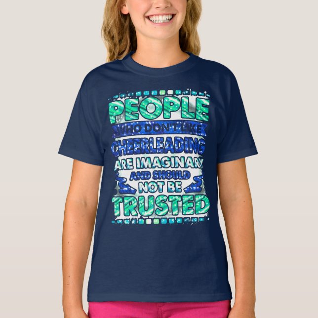 Citation de Pom-pom girl amusante en T-shirt bleu  (Devant)