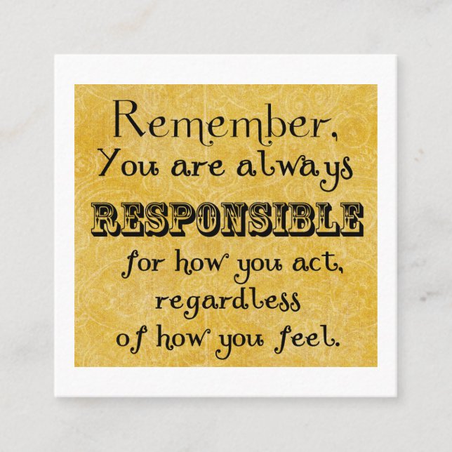 Citation de responsabilité; sentiments, carte (Devant)