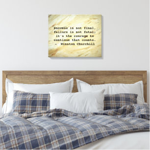 Citation de réussite de Churchill sur toile en pie