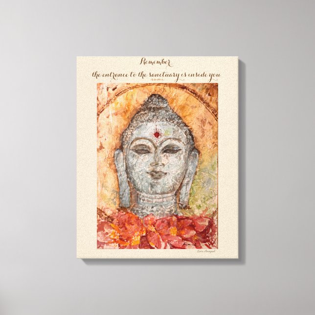 Citation de Rumi Bouddha Aquarelle toile murale (Recto)