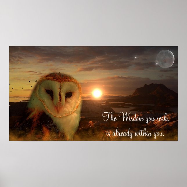 Citation de sagesse, Poster d'artisanat de hibou (Devant)