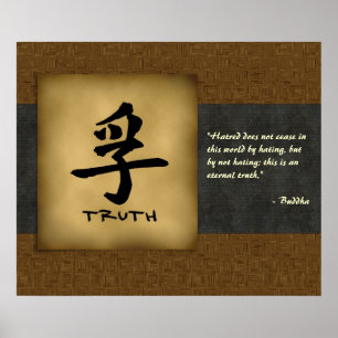 Citation de vérité bouddhiste Poster personnalisé