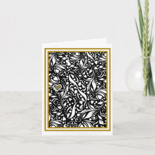 Citation de vie Black Paisley Carte pour notes - A