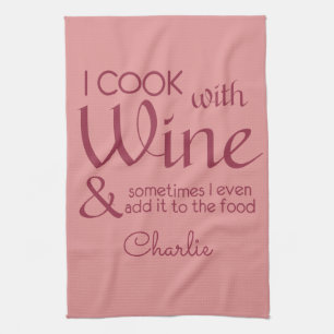 Citation de vin nom personnalisé serviette de cuis