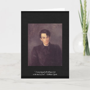 Citation de Yeats "Cœur d'amour" sur carte de vœux