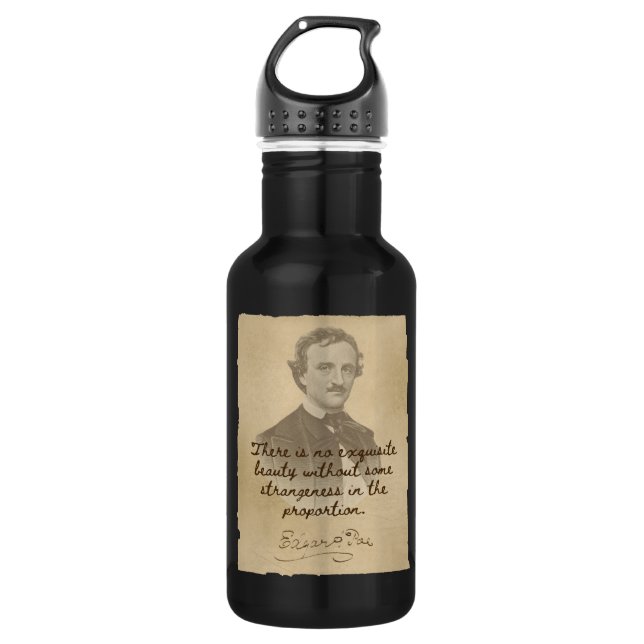 Citation d'Edgar Allan Poe - Bouteille d'eau de be (Devant)
