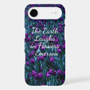 Citation d'Emerson dans un jardin de fleurs de tul