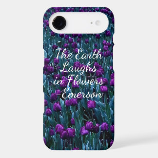 Citation d'Emerson dans un jardin de fleurs de tul