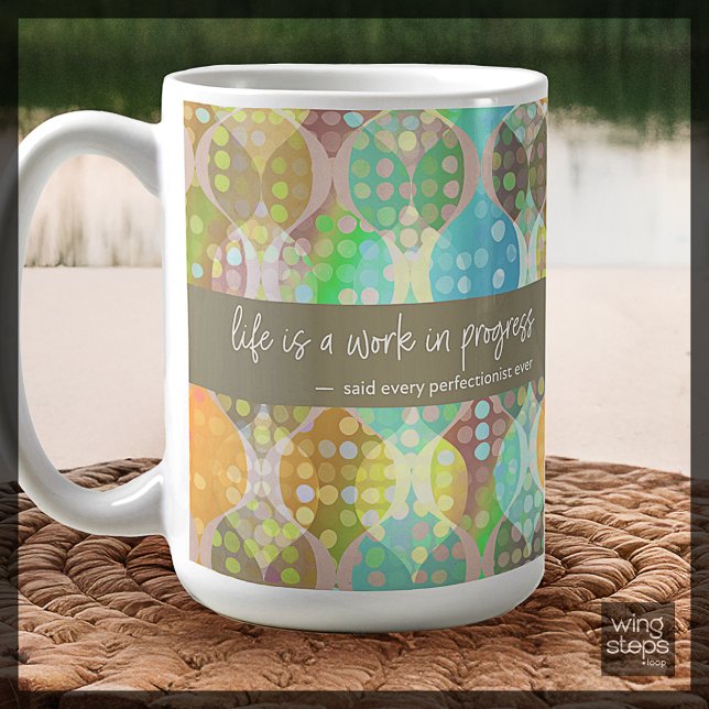 Citation d'Humour Abstrait Bleu Orange Neutres Mug (Créateur téléchargé)