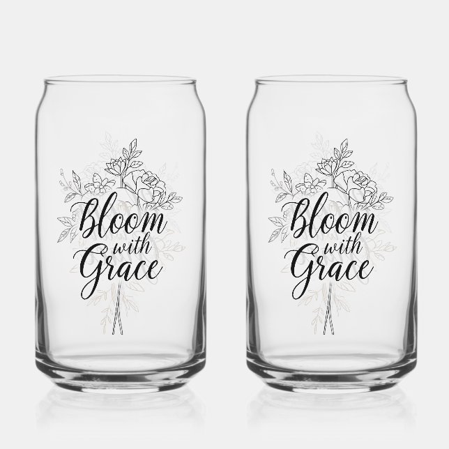 Citation florale inspirante "Bloom with Grace" (Recto)