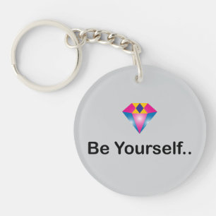 Citation gras "Be Yourself" avec diamant brillant