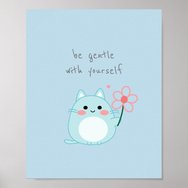 Citation inspirante avec affiche de chat lunaire (Devant)