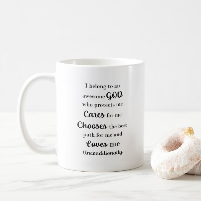 Citation Inspiration de Dieu génial Mug de café (Avec donut)
