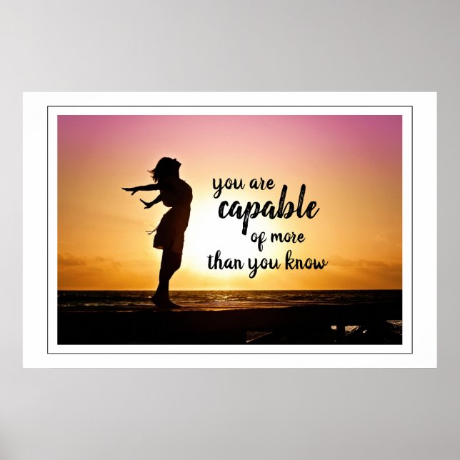 Citation Inspiration Seascape Waves Beach Poster (Devant)