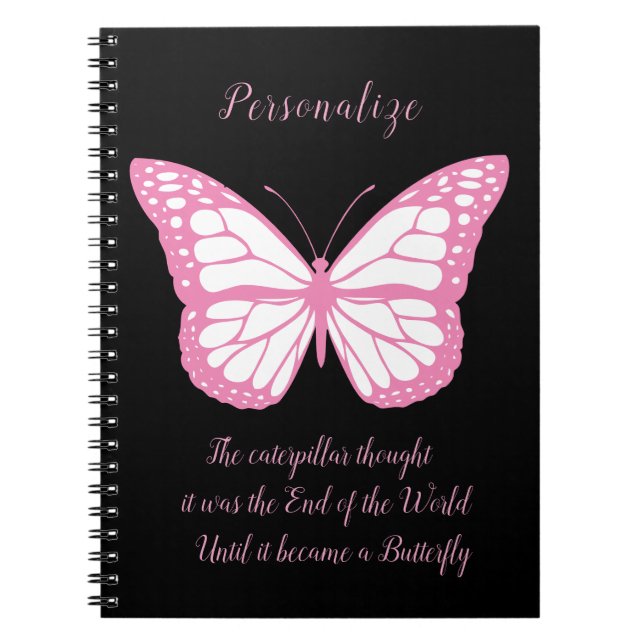 Citation Inspirationnelle Carnet de papillon noir  (Devant)