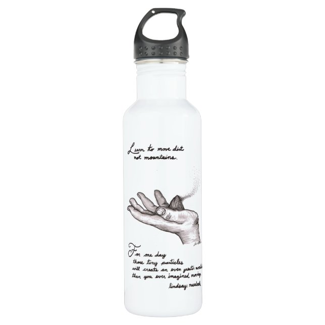 citation inspirée de dessin de fusain de bouteille (Devant)