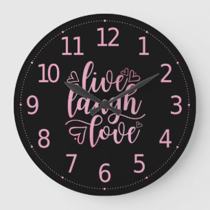 Citation Inspirer Live Love Laugh   Horloge murale