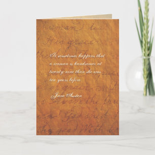 Citation Jane Austen Carte d'anniversaire CUSTOMIS