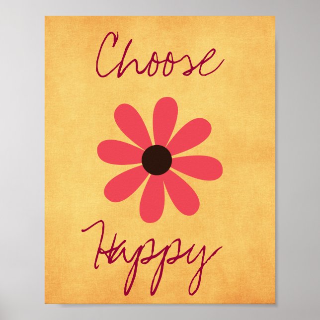 Citation Motivationnelle Choisissez Happy Poster (Devant)
