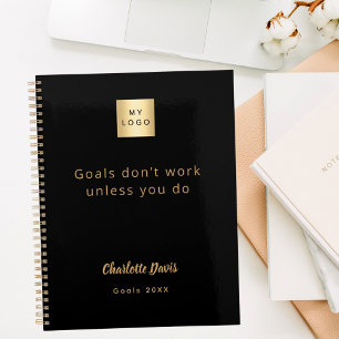 Citation motivationnelle en noir et or pour entrep