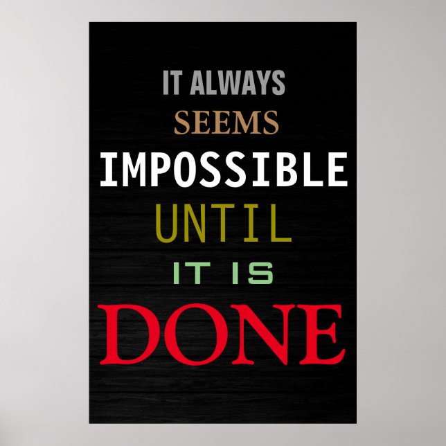 Citation Motivationnelle Possibilité Poster en boi (Devant)