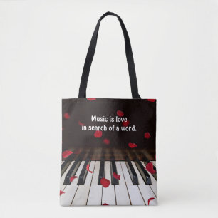 Citation musicale sur le Sac fourre-tout Piano Key