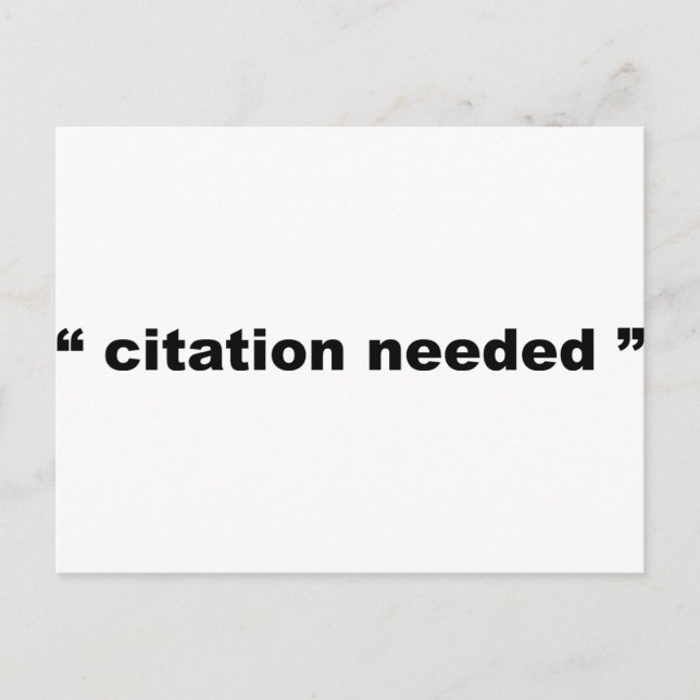 "citation needed" postcard (Front)