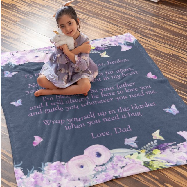 Citation Personnalisée Couverture de la flotte de  (Custom Quote Dad To Daughter Fleece Blanket
)