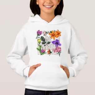Citation positive Be Happy and garden flowers