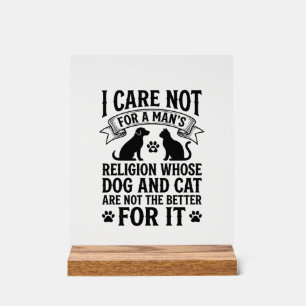Citation Religion Chien Chat Vintage Design Amoure