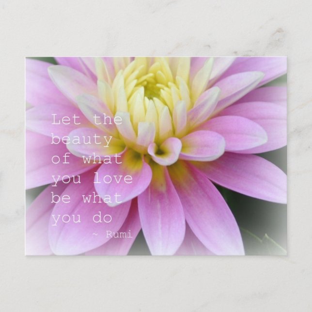 Citation Rumi de carte postale Zen Flower - Dahlia (Devant)