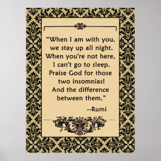 Citation RUMI LOVE sur affiche ou impression