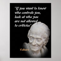 Citation Voltaire Sur Qui Vous Contrôle Poster