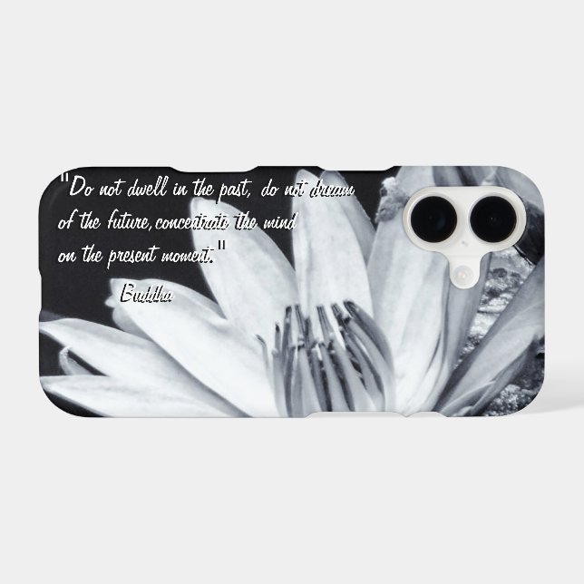 Citations de bouddha & Fleurs de lotus BW / Bouddh (Verso (Horizontal))