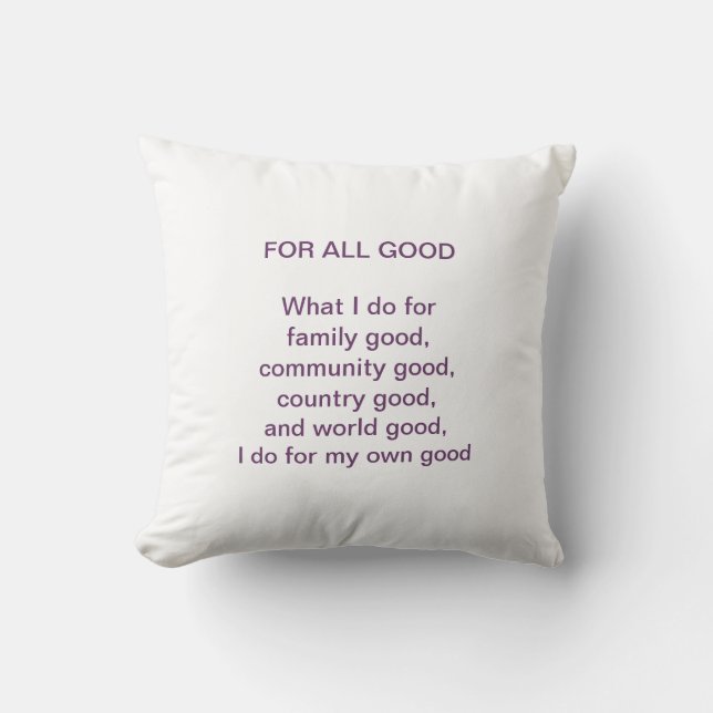 Citations de coussin : Pour tout bon et de votre (Recto)