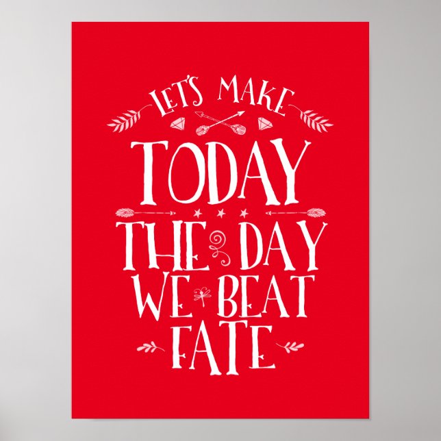 Citations de la vie motivationnelle rouge Poster d (Devant)