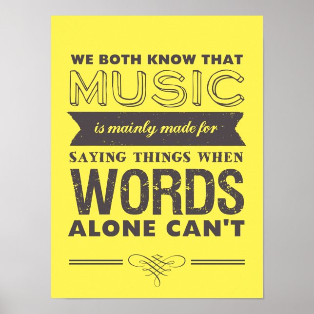 Citations de musique Typographie Poster Musique Di (Devant)
