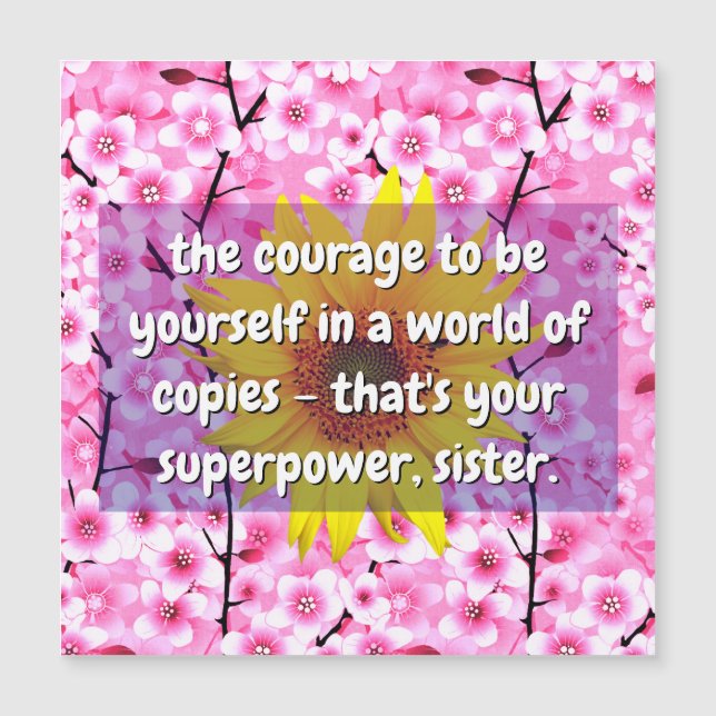 (Citations de soeur) Force et courage | Carte Flor (Devant)