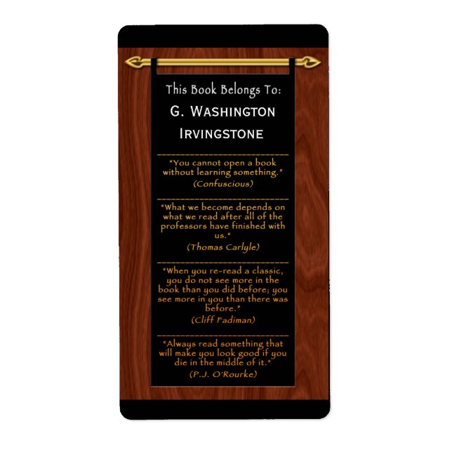Citations du lecteur (Plaque personnalisée) (Devant)